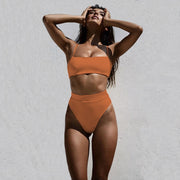 Buy Online Premium Quality and Stylish Sexy Solid Push Up Padded Bra Straps High Waist Swimsuit - ShBang.co