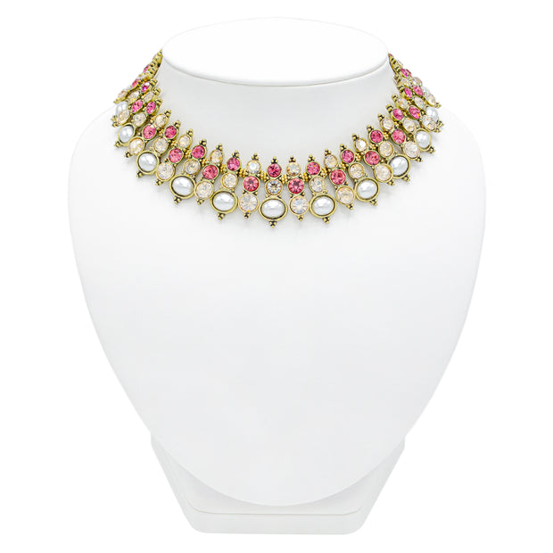 Hana Necklace & Earring Set Pink V3