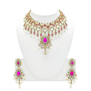 Hana Necklace & Earring Set Pink V1