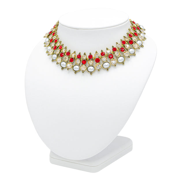 Hana Necklace & Earring Set Red V3