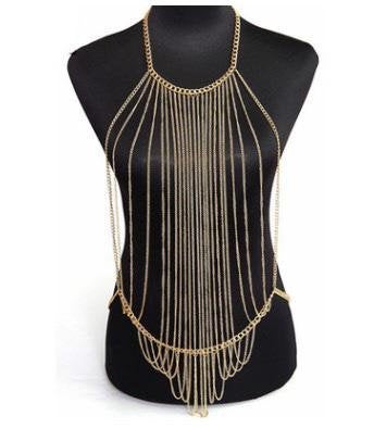 Buy Online Premium Quality and Stylish Gold Body Chain, Gold Fashion Jewelry, Gold Full Body Chain, Body Chain Necklace, Golden Body Chain, Designer Jewellery - ShBang.co