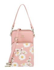 Buy Online Premium Quality and Stylish Mini MIYIN Daisey Pink Multifunction Crossbody Bag, Trendy Crossbody Bag, Pink Everyday Bag, Leather Bag, Red Casual Bag, Black with Flower - ShBang.co