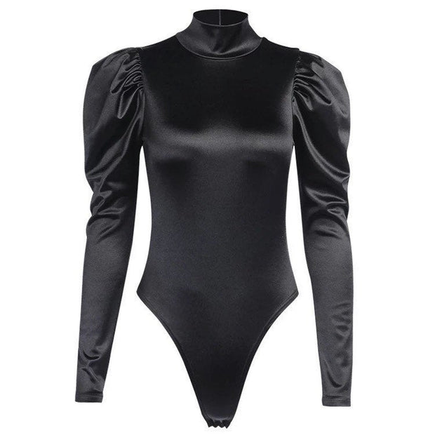 Buy Online Premium Quality and Stylish New Release Solid Black Turtleneck Longsleeve with back zipper Bodysuit - ShBang.co