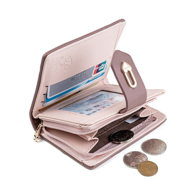 Buy Online Premium Quality and Stylish Pink Leather Women Purse Clutch Bag, Daily Carry Wallet, High-End Wallet with Wristband, Coin Purse - ShBang.co