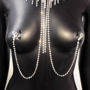 Buy Online Premium Quality and Stylish Non Piercing Nipple Lingerie Jewelry, Rhinestone White Stone Breast Chain, Crystal Necklace, Sexy Nipple Jewellery - ShBang.co
