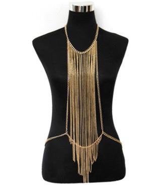 Buy Online Premium Quality and Stylish Gold Body Chain, Gold Fashion Jewelry, Gold Full Body Chain, Body Chain Necklace, Golden Body Chain, Designer Jewellery - ShBang.co