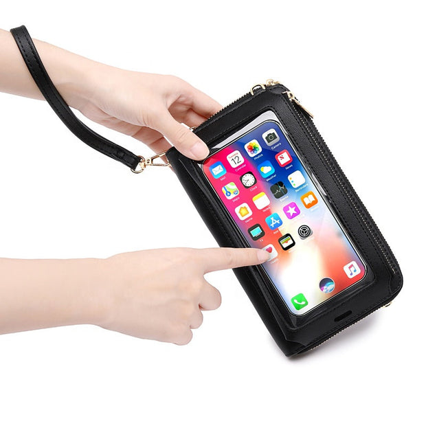 Buy Online Premium Quality and Stylish New Release - Mini Slim RFID Purse Shoulder Bag, Transparent Touch Screen Messenger Bag, Phone Bag, Crossbody Touch Screen Phone Bag - ShBang.co