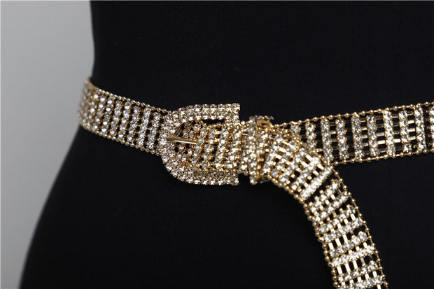 Buy Online Premium Quality and Stylish Luxury Bright Diamond WAIST BELT - Stylish Buckle Belt - Genuine Crystal Belt - Shining Belt - Fashion Belt Buckle -Slim Belt For Women - ShBang.co