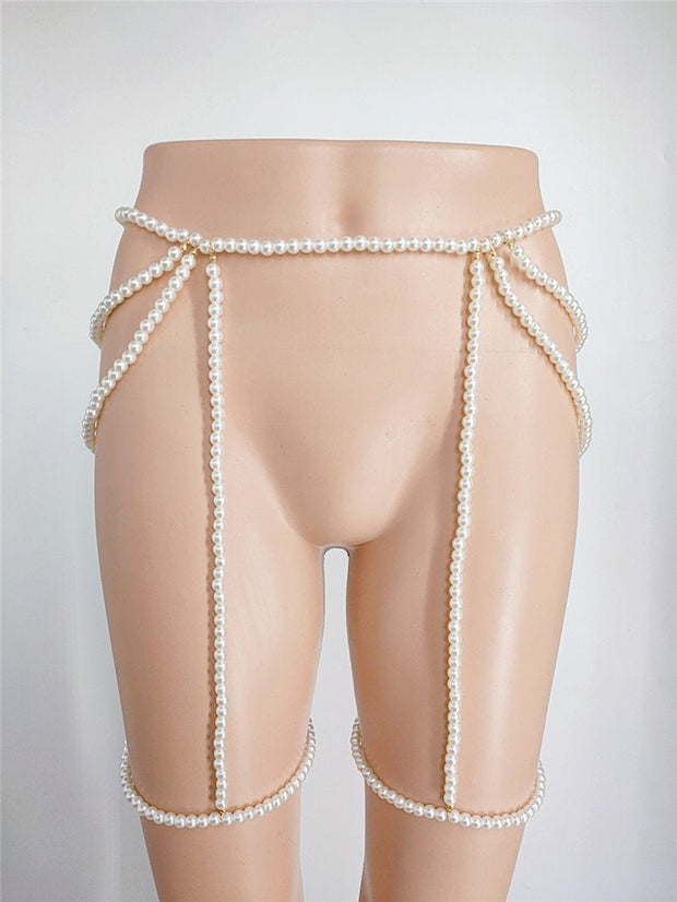 New Wild Sexy Handmade Pearl - Women Waist beads Belly -  Fashionable - Chain Thigh Chain - Jewellery Lingerie  - Belly Chain - Thigh Chain SHBANG.CO