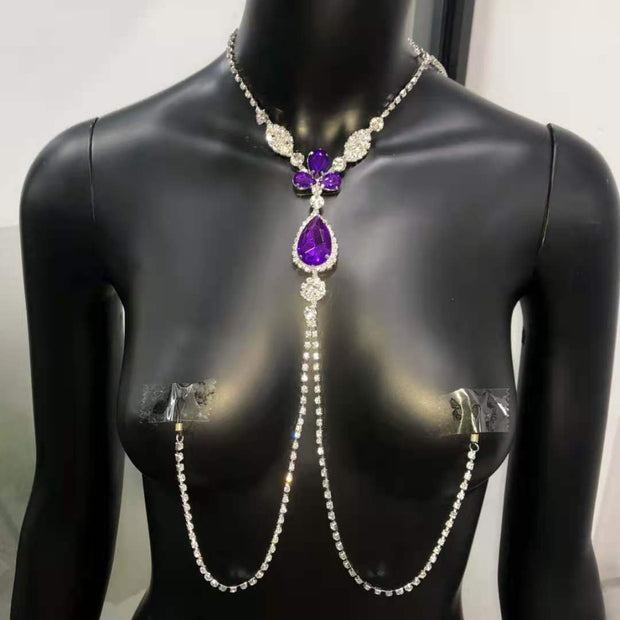 LIMITED EDITION - New Erotic Green or Purple Brick Tassel Milk Chain Water Brick Body Chain Sexy Women Jewelry Accessories Body Nipple Chain shbang.co.uk