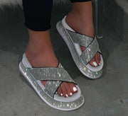 New Chunky Double Strap Cross Fashion with Diamond-Encrusted Platform Slippers for Women www.shbang.co