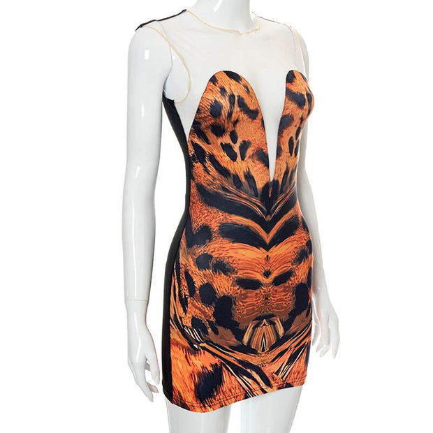 Hot Sexy Mini Dress Leopard Printed Hollow Out Casual Streetwear Clubwear Evening Dress Party Dress www.shbang.co follow us shbang.co www.shbang.co.uk SHBANG