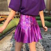 Fashion High Waist PU Leather Short Skirt