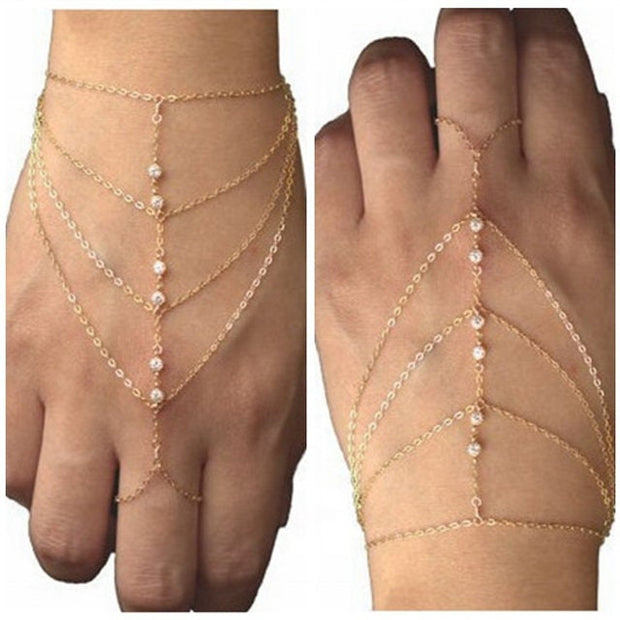 Finger Rings Hand Harness Bracelet