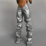 Woman's High Waisted PU Leather Pants