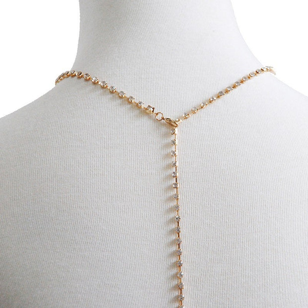 Sexy Gold Back Crystal Body Chain
