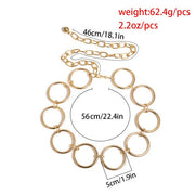 Woman's Ring Round Gold Waist Chain