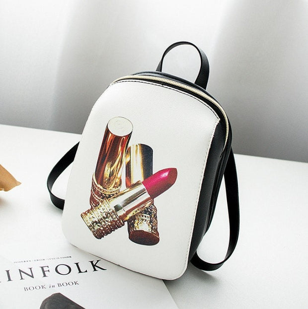 Character Painting Leather Mini Backpack