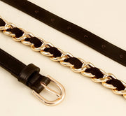 High-Quality Punk Hot PU Chain Splicing Waist Belt