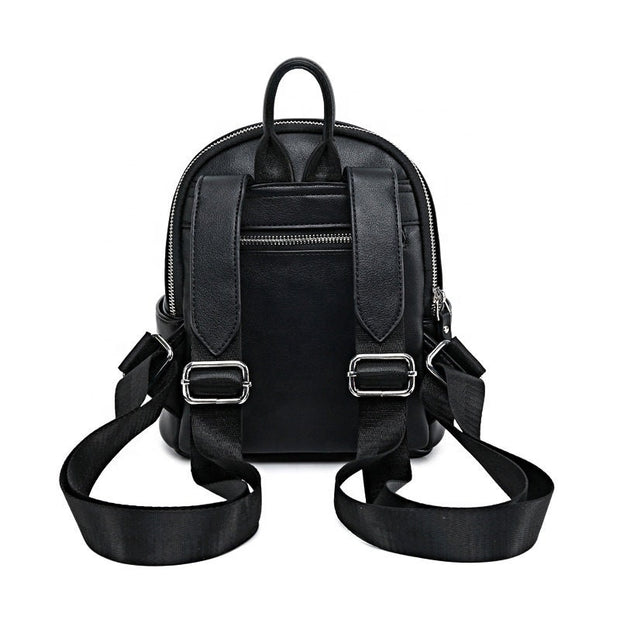 High-Capacity Two-Layer Black Backpack