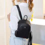 High-Capacity Two-Layer Black Backpack