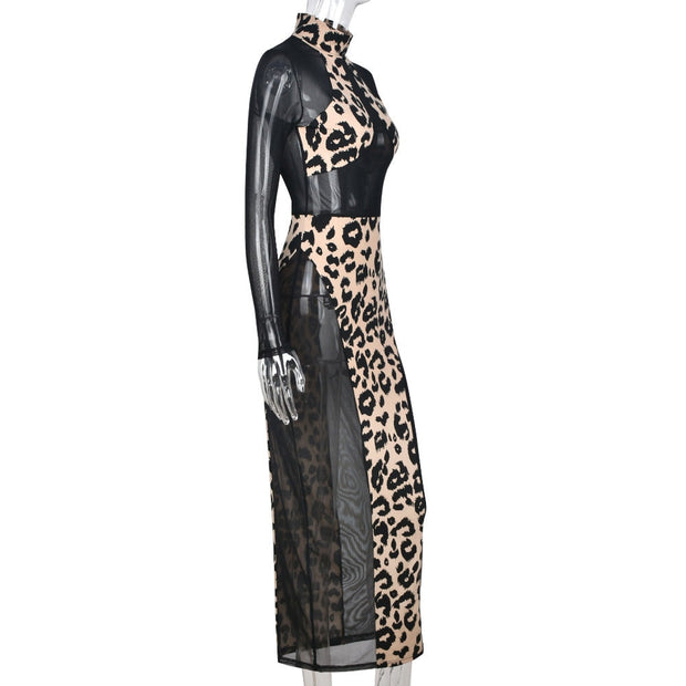 Women's Leopard Print Bodycon Dress