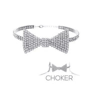 Products Trendy Rhinestone Bow Choker Necklace Choker Chain Jewelry for Women Bling Crystal clavicle Chain ShBang.co