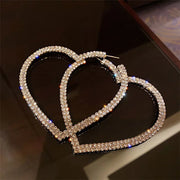 Luxury Rhinestone Hoop Heart Earrings for Women